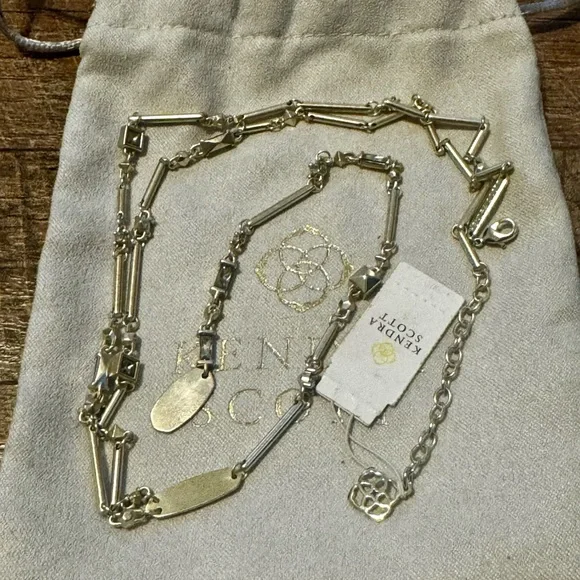 Kendra Scott Gold Lariat Crowley Necklace NWT - Picture 6 of 7